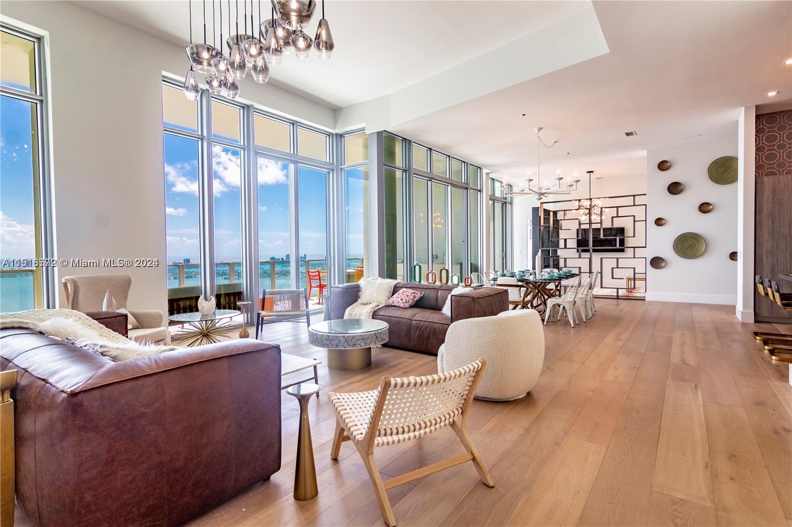 Spectacular 5 bedroom penthouse at the Biscayne Beach condominium. Fully furnished turn key. Incredi