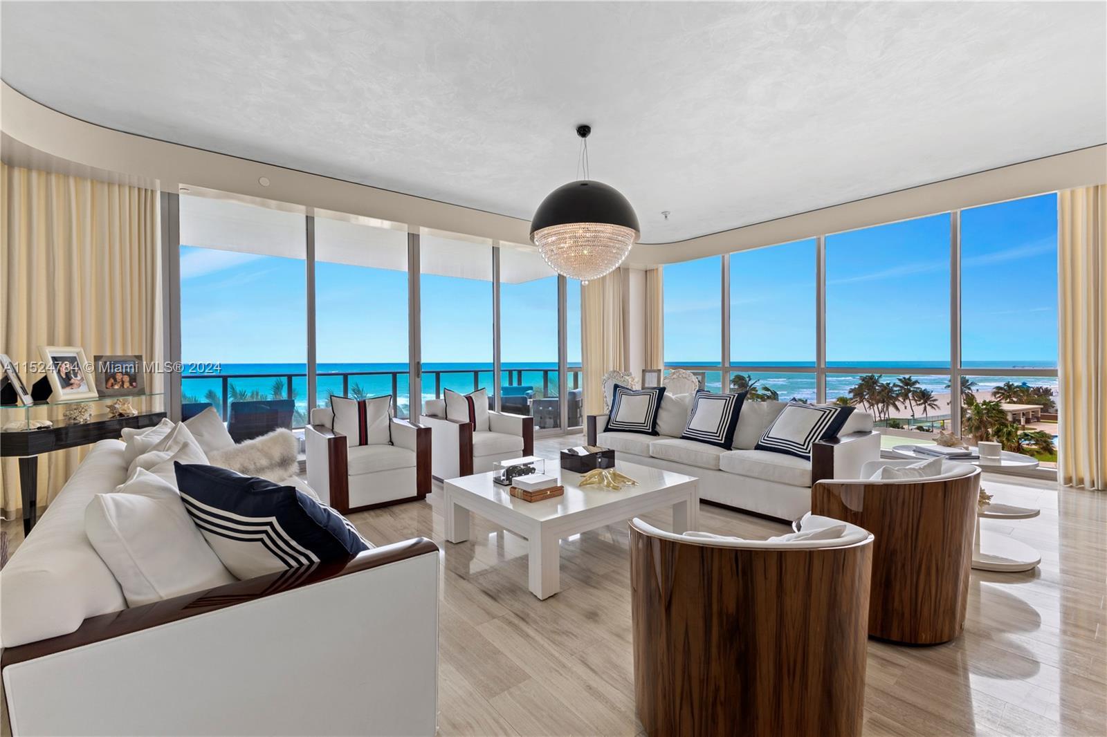 Spectacular furnished south corner residence at Mansions at Acqualina with magnificent views, upgrad