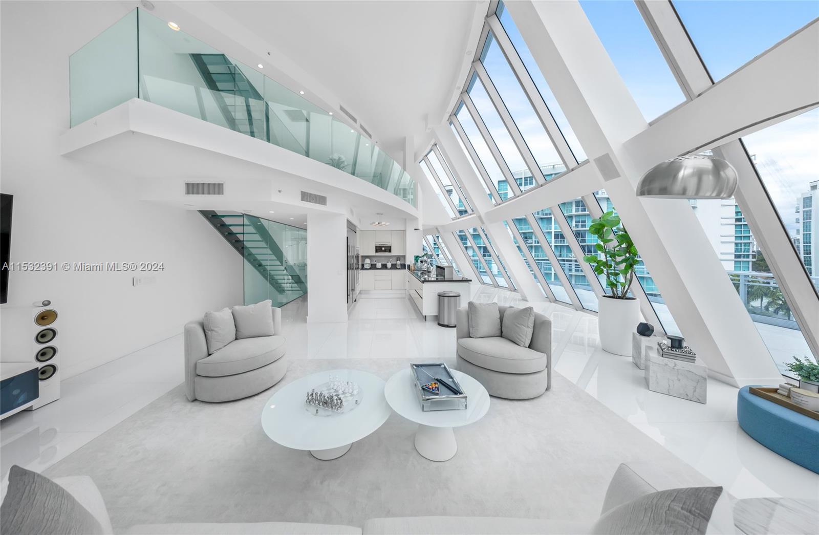 Modern TRI-LEVEL Penthouse plus ROOF TOP in the prestigious Artech Aventura. This is THE only unit w