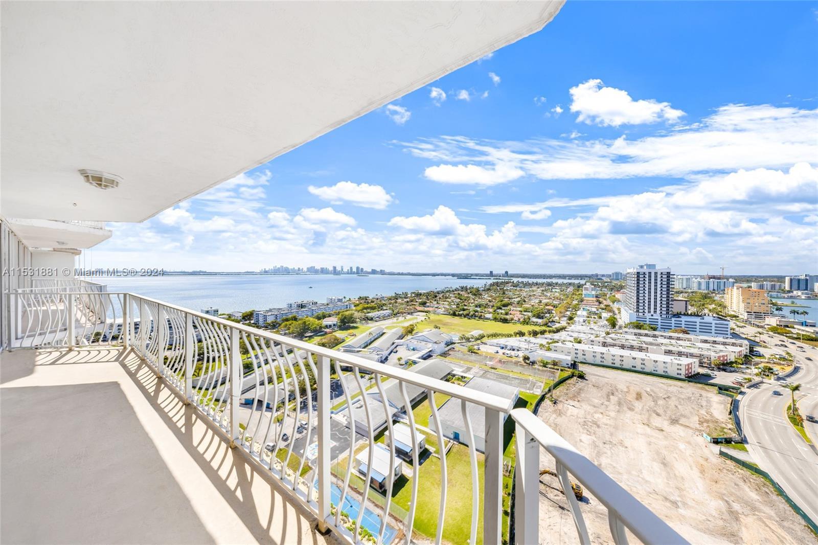 Enjoy stunning bay views from this two-bedroom, two bath gem in North Bay Village. The spacious balc