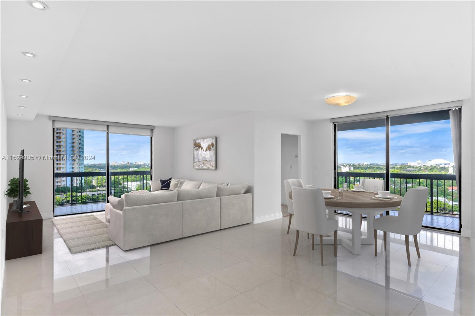 Beautiful 2 bed 2 bath Brickell waterfront condo with wrap-around balcony and amazing panoramic view