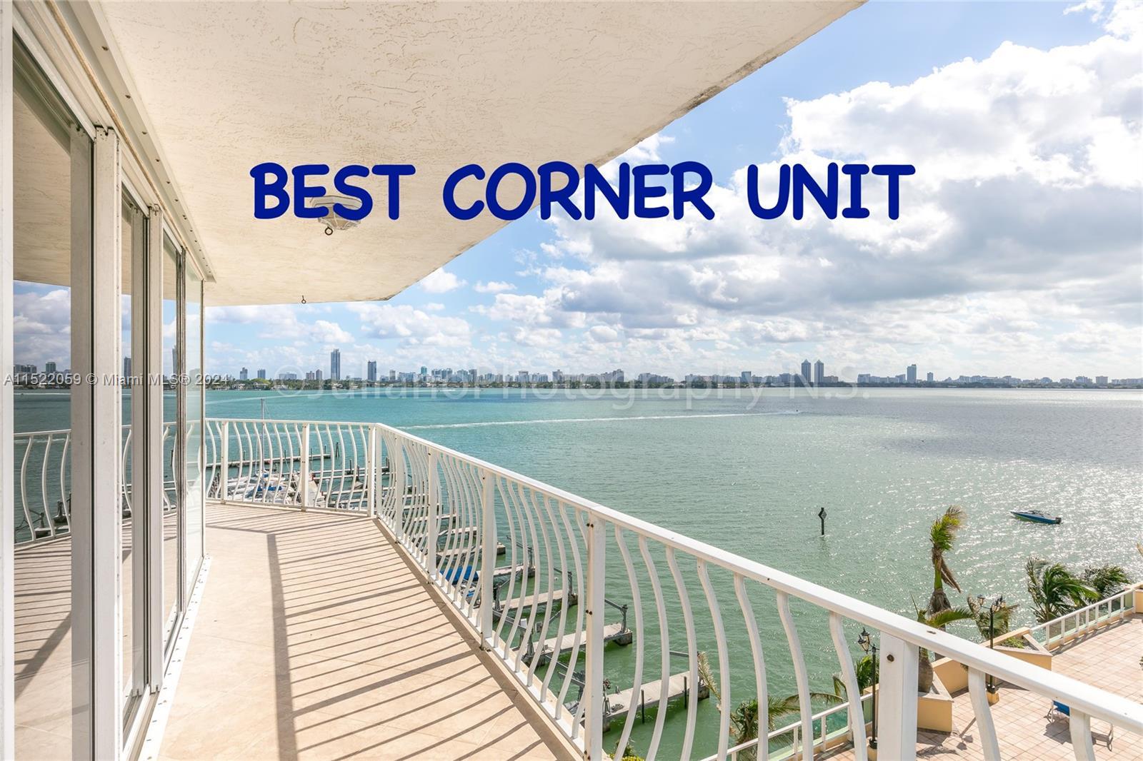 CORNER UNIT RARELY AVAILABLE IN THIS LINE!!! 2B/2B WITH UNOBSTRUCTED VIEWS OF BISCAYNE BAY AND THE M