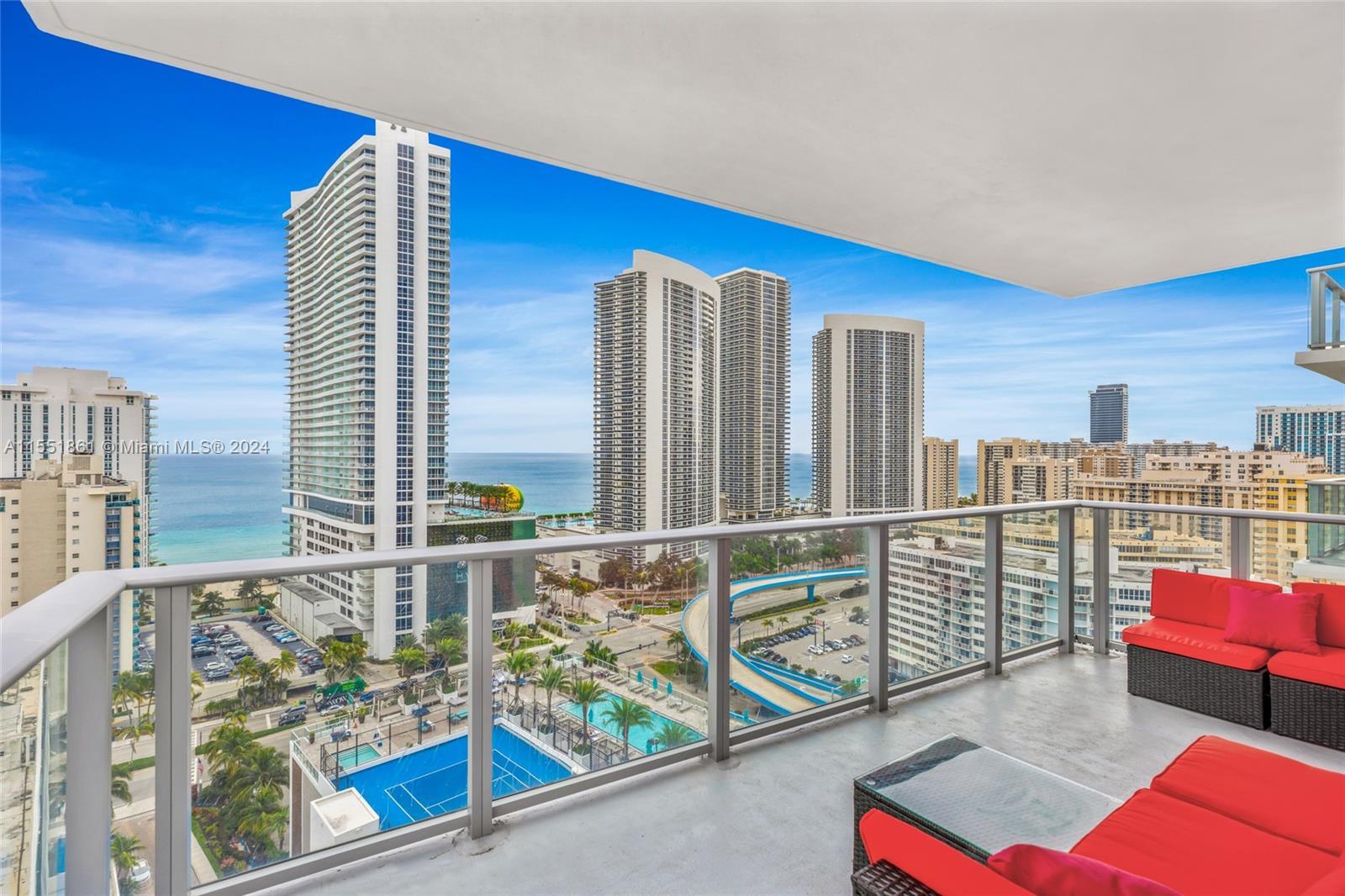 BRIGHT CORNER UNIT ELEGANTLY FURNISHED AT HYDE BEACH HOUSE WITH OCEAN AND INTRACOASTAL VIEWS FEATURE