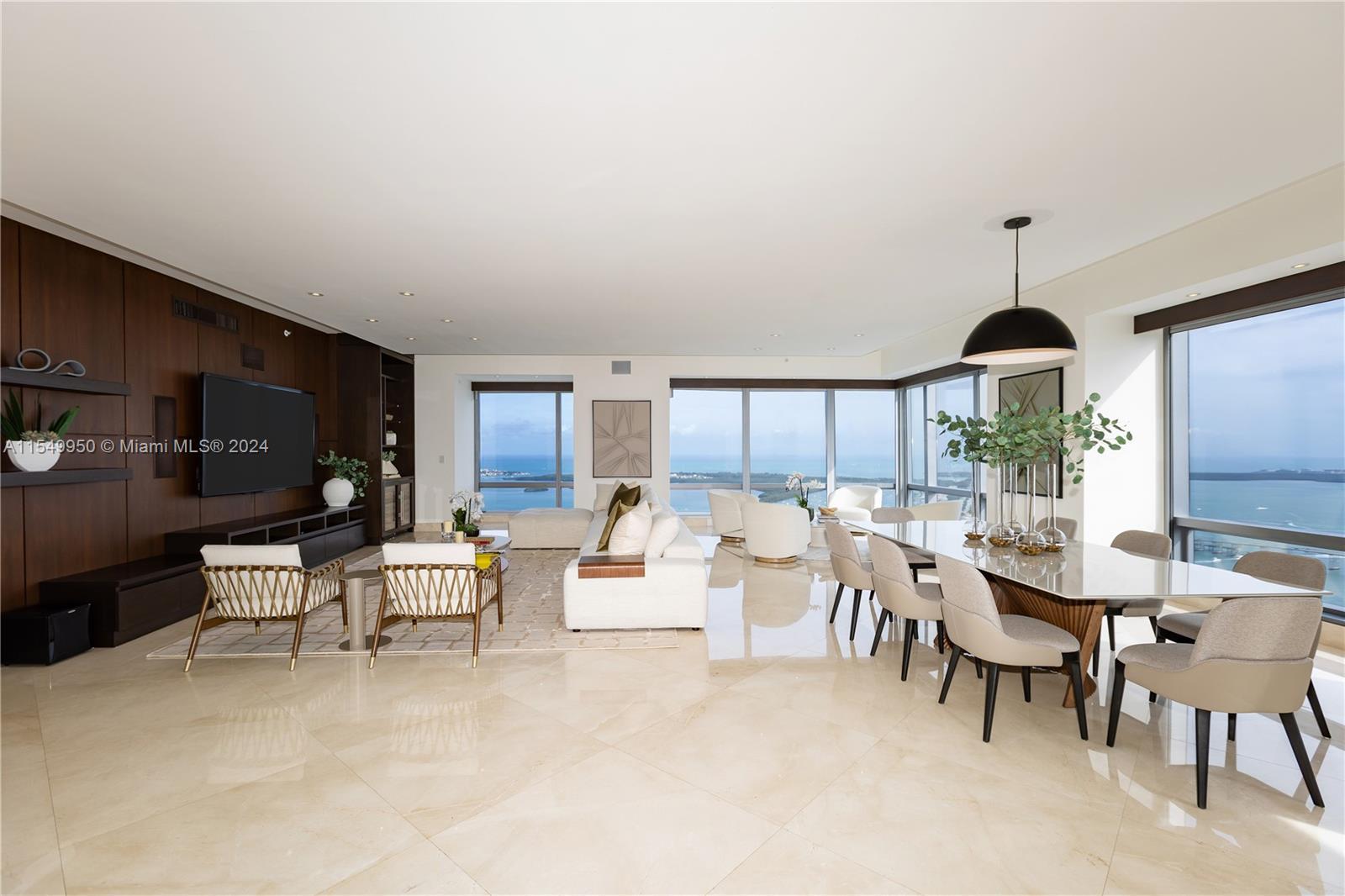 Magnificent Corner Residence unobstructed panoramic ocean and bay views from Key Biscayne to Miami B