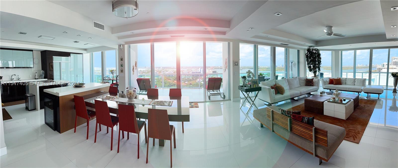 The wrap-around balcony allows a spectacular view of the Ocean, the Bay, and the City with incredibl