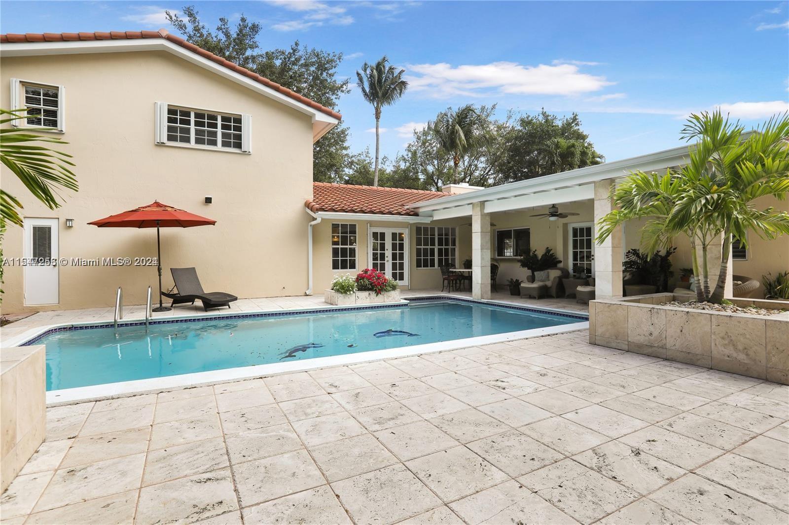 Exceptional 2 story pool house nestled in the prestigious neighborhood of Palmetto Bay. Boasting 5 b
