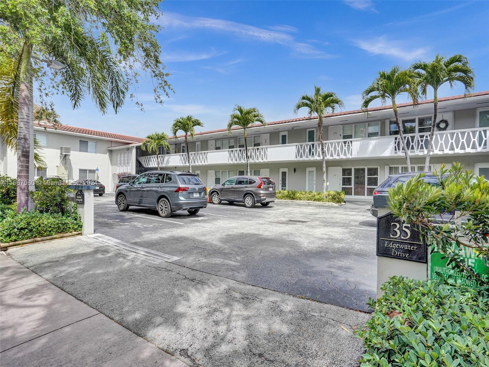 Spacious second floor 2-bed/1-bath condo on Edgewater Drive in Coral Gables. This unit boasts luxury