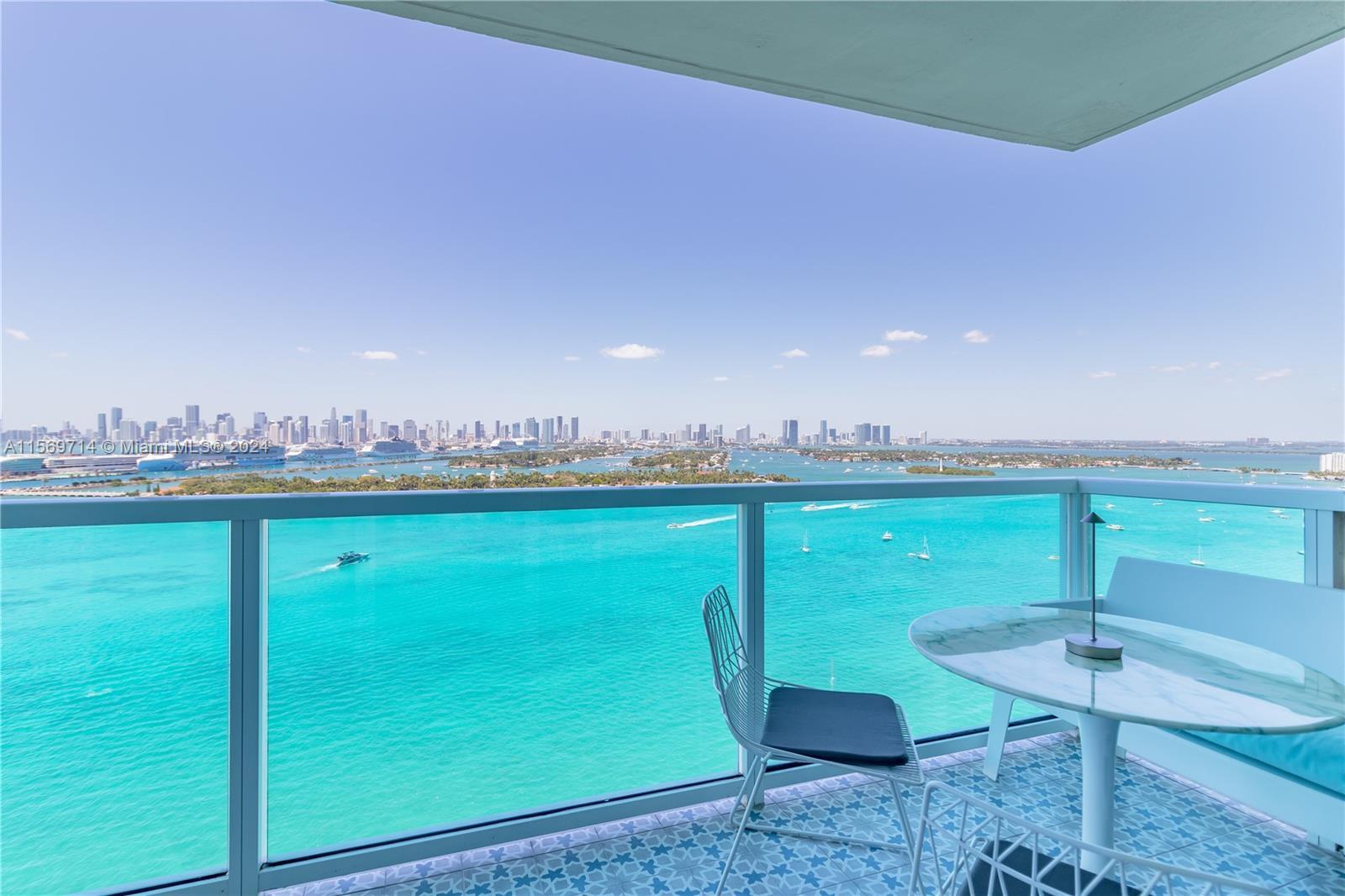 Incredible views from this high floor fully furnished direct bayfront residence at The Floridian! Co