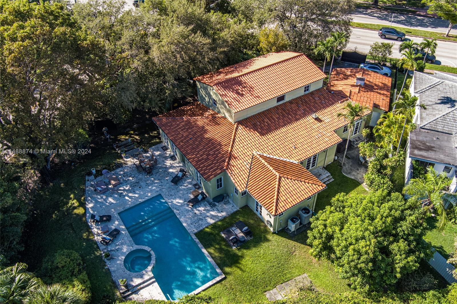 Stunning Gated Mid Century Mediterranean style home in the heart of Miami Beach. DOUBLE sized lot wi