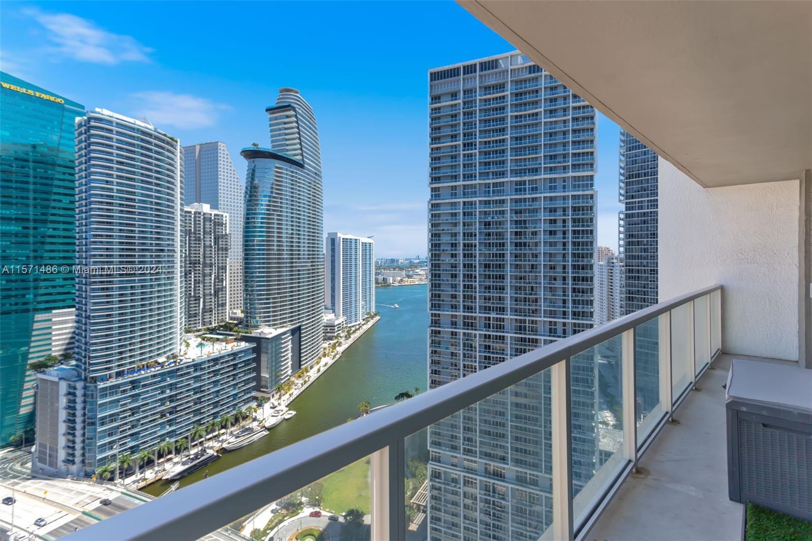 Spacious North East Corner Unit in Brickell with views of Biscayne Bay all the way to the Atlantic O