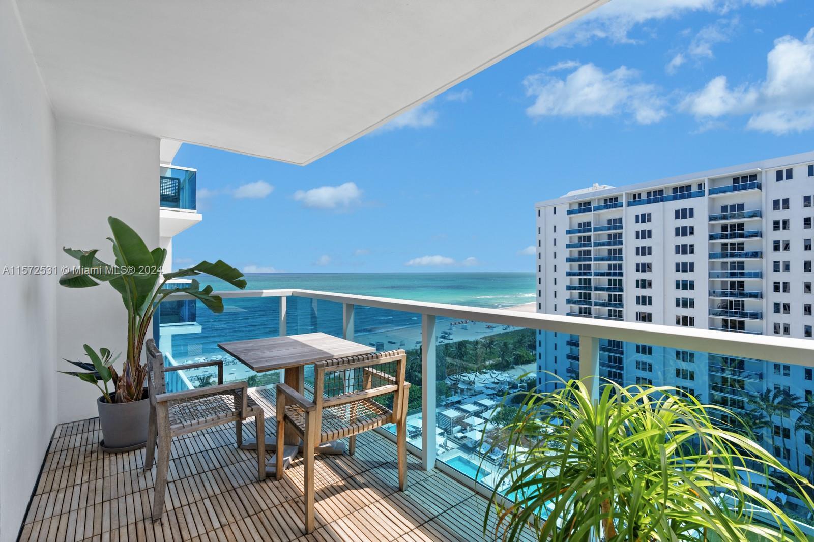 Incredible ocean views from this upgraded unit at 1 Hotel & Homes in Miami Beach. Delivered furnishe