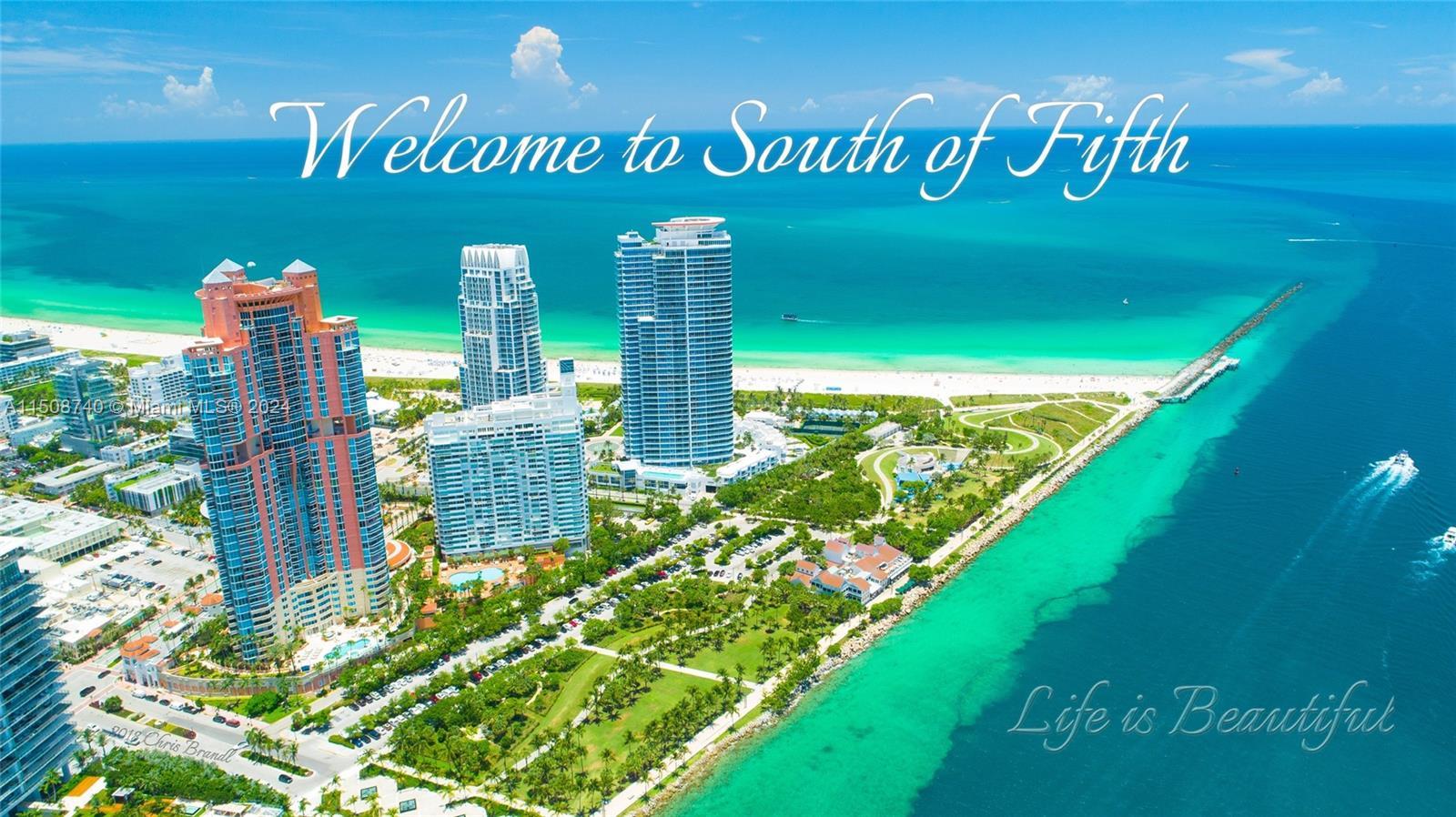 Lowest priced Beautiful two Bedrooms in prestigious South pointe Tower. Bay views, overlooking the p