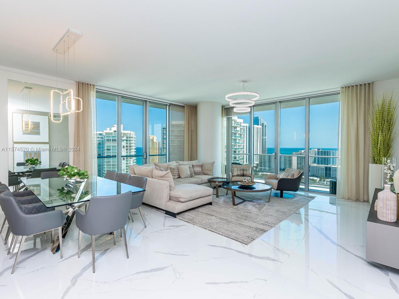 Fantastic furnished unit in Sunny Isles, close to the beach, with 5 stars amenities. Tastefully upgr