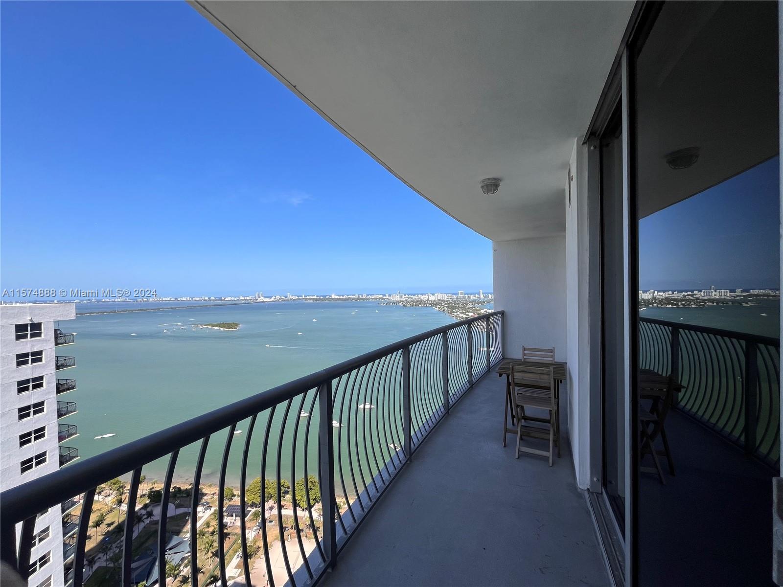 One bedroom one bathroom at Opera Tower overlooking Biscayne Bay views from your balcony. Kitchen is