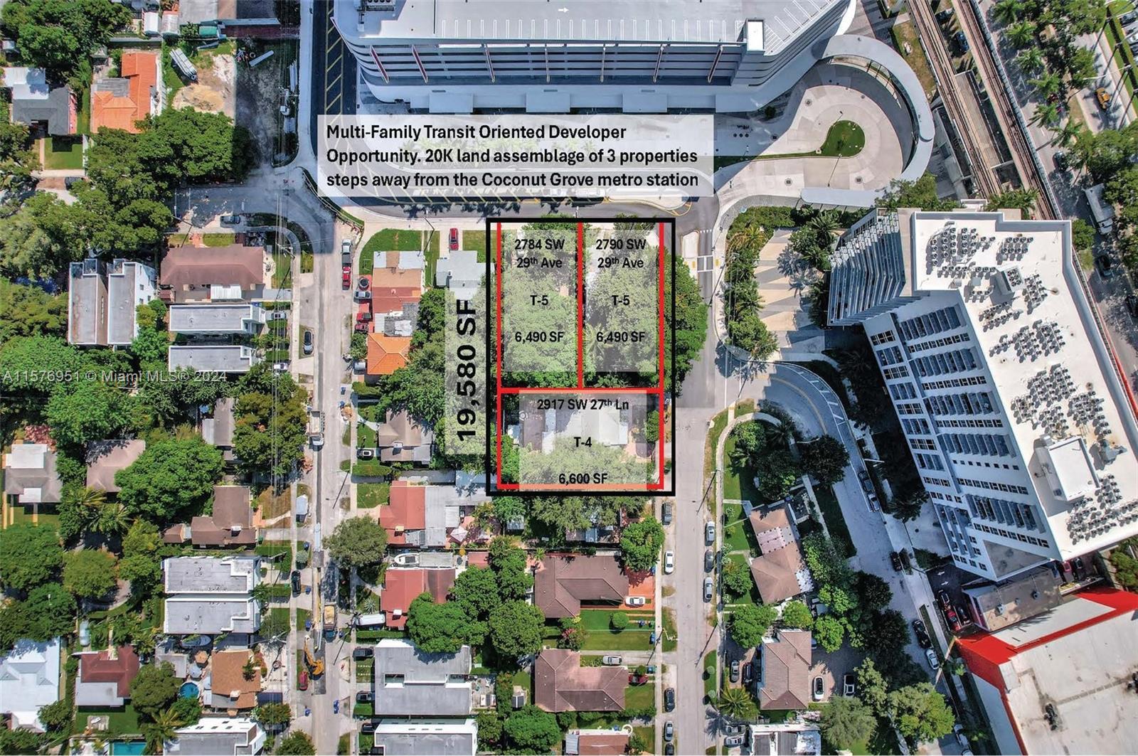 Part of a 3 property portfolio - transit oriented development opportunity. 20K SF assemblage across 