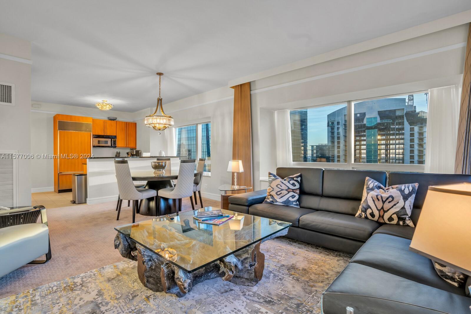 Luxurious sold fully furnished 2-bed, 2.5-bath unit at the 5-star Four Seasons hotel Brickell with b