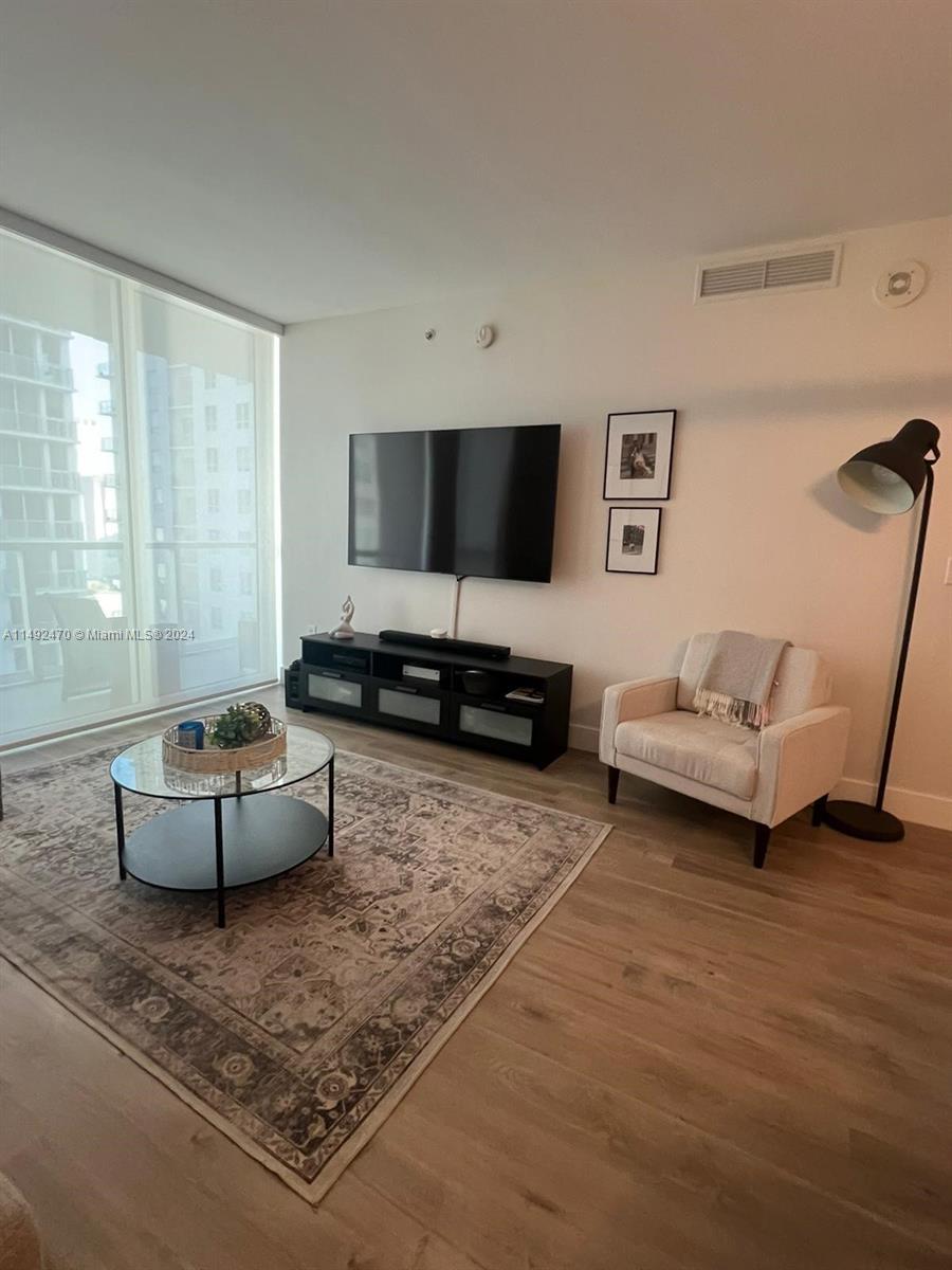 Spacious one bedroom unit with large balcony located at Vizcayne South Tower Condominium in the hear