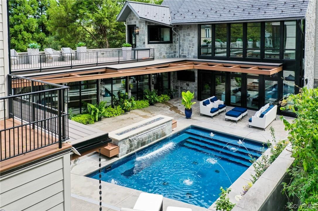 New modern industrial design mansion with pool at Libbie & Grove Avenues, Richmond's best walkable v